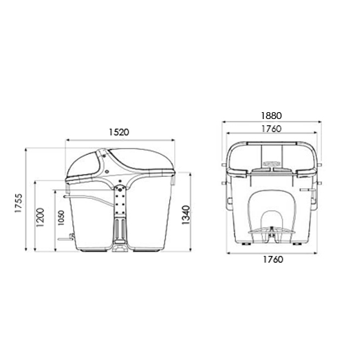 CONTENEDOR BASURA 3.200L CARGA LATERAL CON PEDAL 