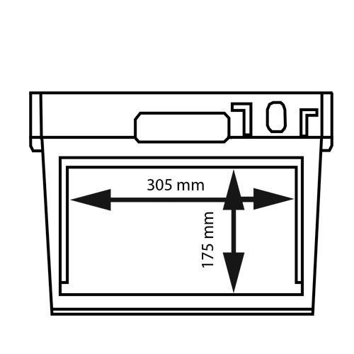 CUBETA 53L CON APERTURA FRONTAL Y REFUERZO 600x400x300 