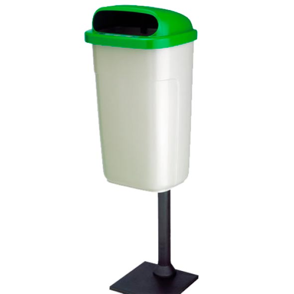 PAPELERA CLASSIC 50L  BLANCA Y VERDE