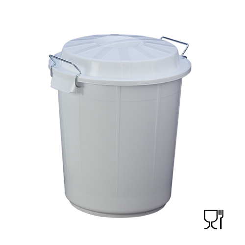 CUBO DE BASURA INDUSTRIAL 50L CON TAPA ENGANCHE MET LICO