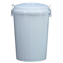 CUBO BASURA 95L CON TAPA ENGANCHE METALICO BLANCO 