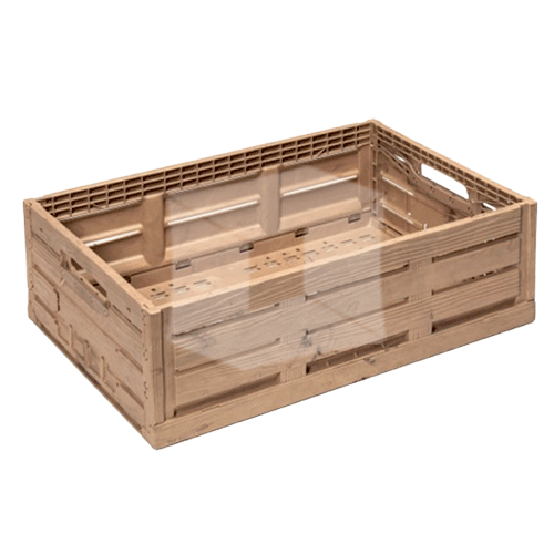 CUBETA PLEGABLE DE PLÁSTICO MADERA 38L