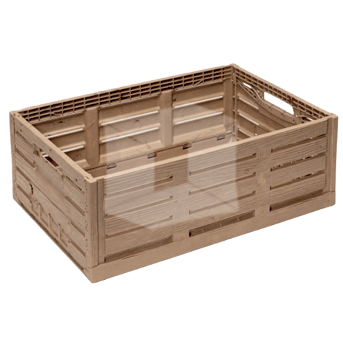 CUBETA PLEGABLE DE PLÁSTICO MADERA 44L