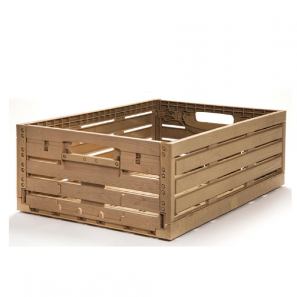 CUBETA PLEGABLE DE PLÁSTICO MADERA 42L