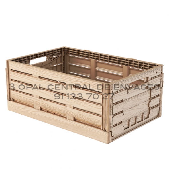 CUBETA PLEGABLE DE PLÁSTICO MADERA 44L